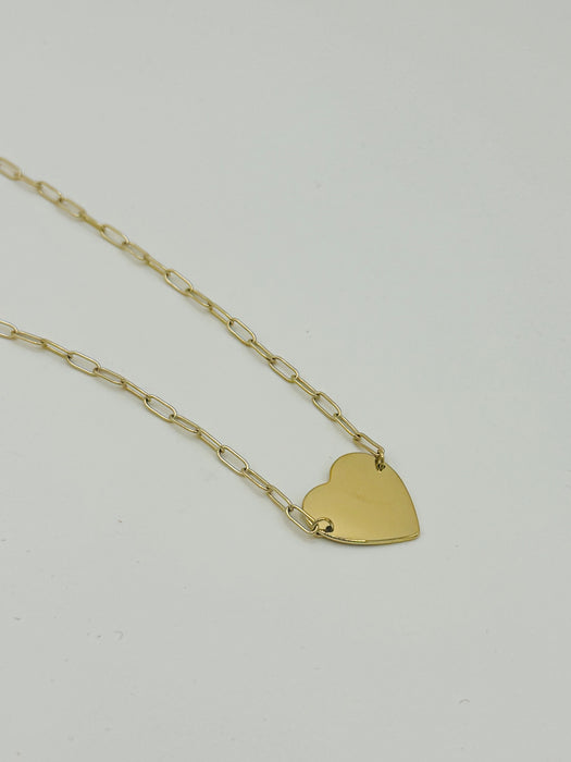 Collier cœur gravure